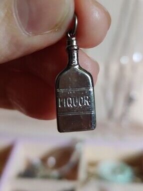 P&B Silver 'Liquor' Bottle Charm Pendant